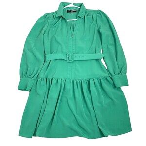 Karl Lagerfeld Paris Dress Belted Front Zip Above Knee Career Office New w/o Tag